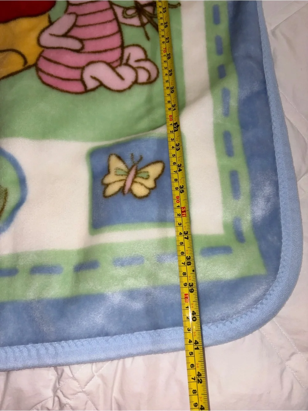 Vintage Winnie The Pooh & Piglet Fleece Baby Lovey Blanket Toddler Throw
